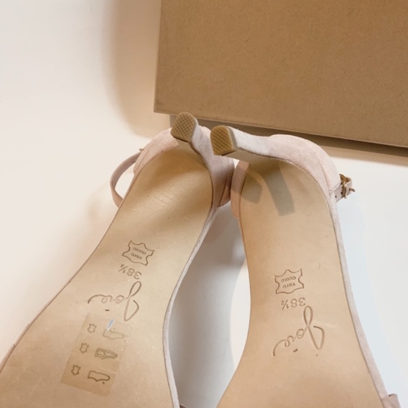 Joie Pink Abigail Ruffled Suede Heel Pump Sandal - Picture 13 of 16